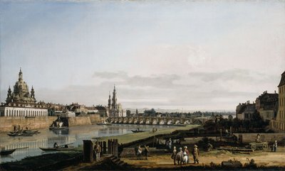 Dresden from the Right Bank of the Elbe with the Augustus Bridge by Bernardo Bellotto